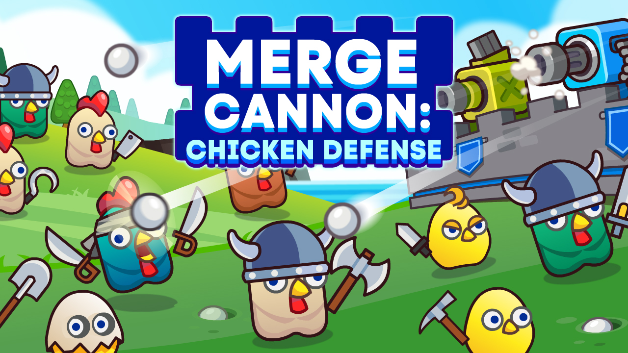 Merge Cannon: Chicken Defense Gameplay Screenshot 1 - Play Online
